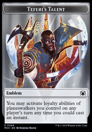 Emblem Teferi's Talent (March of the Machine Commander Decks) Trading Card