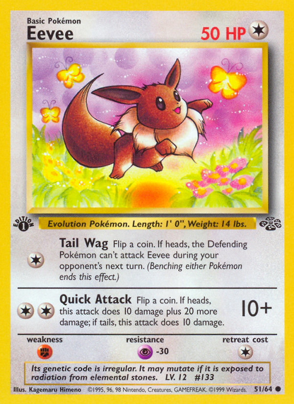 Eevee (51/64) - Jungle (1st Edition) Pokémon Card