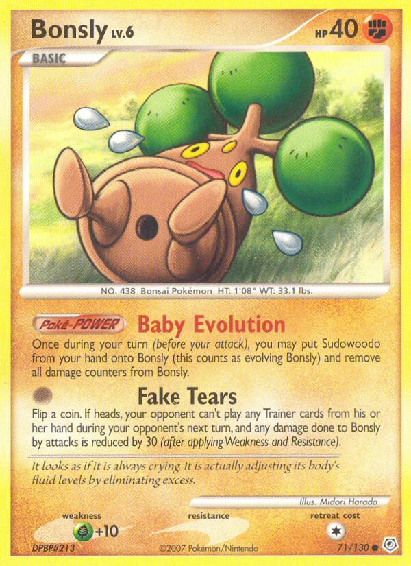 Bonsly (71/130) - Diamond & Pearl Pokémon Card