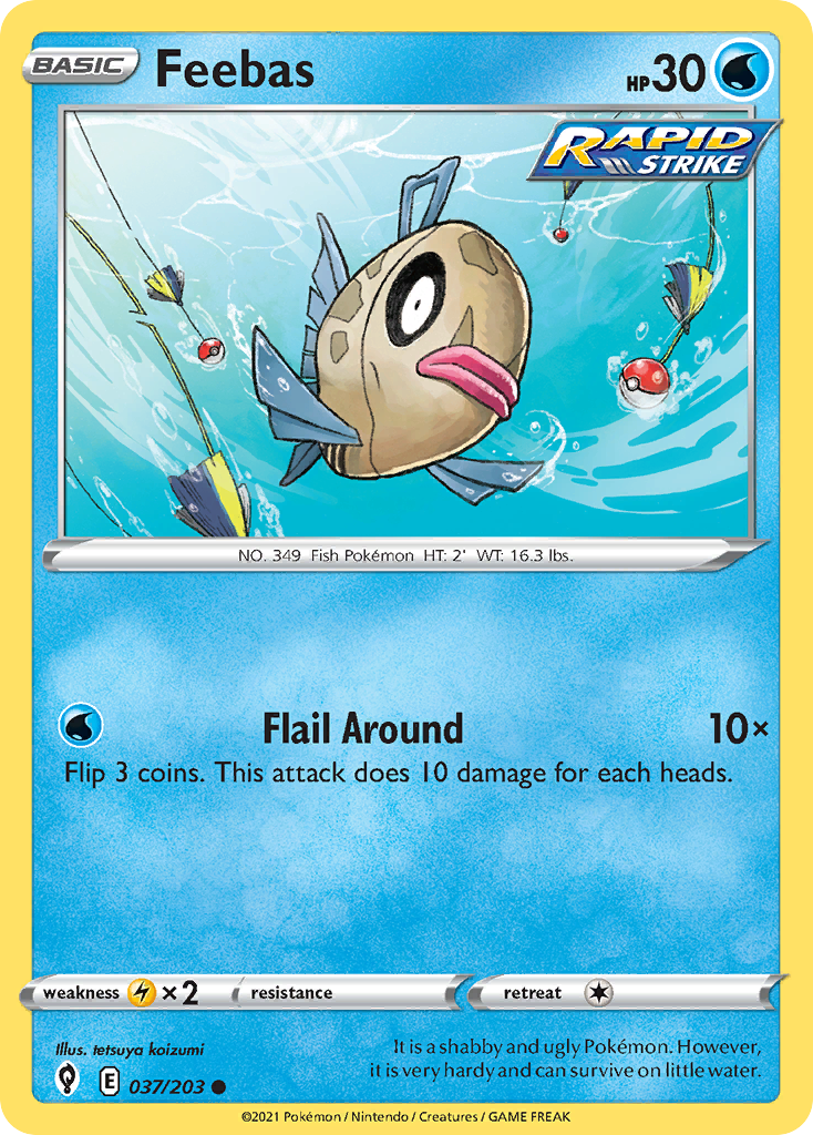 Feebas (37/203) - Evolving Skies Pokémon Card