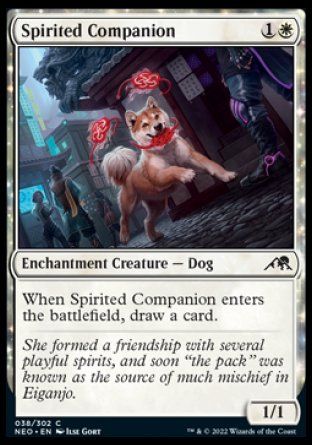 Spirited Companion (Kamigawa: Neon Dynasty) Trading Card