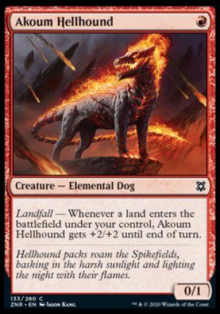 Akoum Hellhound (Zendikar Rising) Trading Card