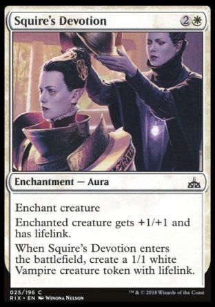 Squire's Devotion (Rivals of Ixalan) Trading Card