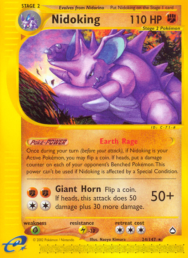 Nidoking (24/147) - Aquapolis Pokémon Card