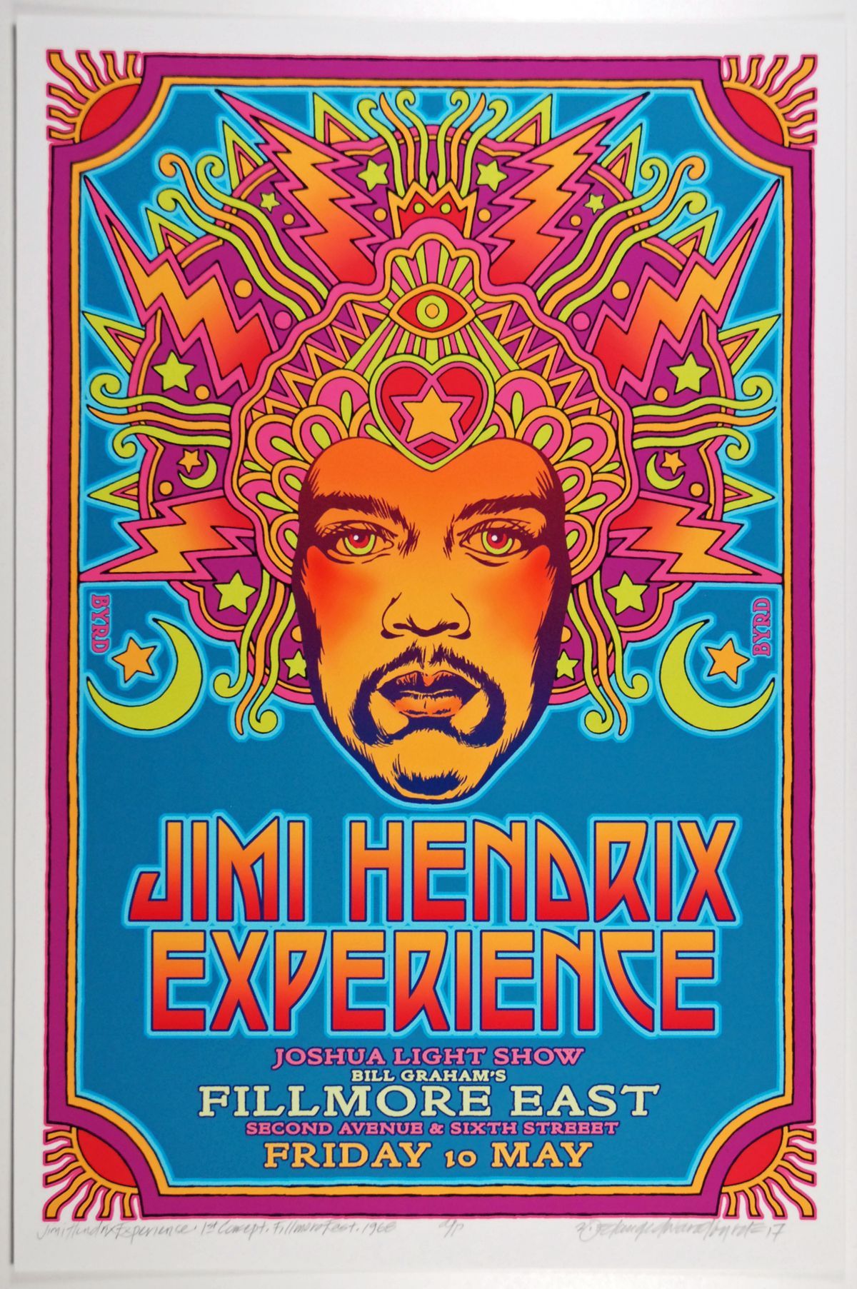 1968/2017-David Byrd-Fillmore East-Jimi Hendrix Experience Concert Poster