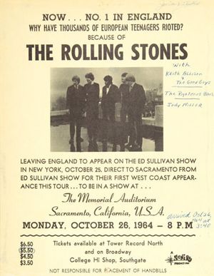 Rolling Stones Memorial Auditorium HANDBILL 1964
