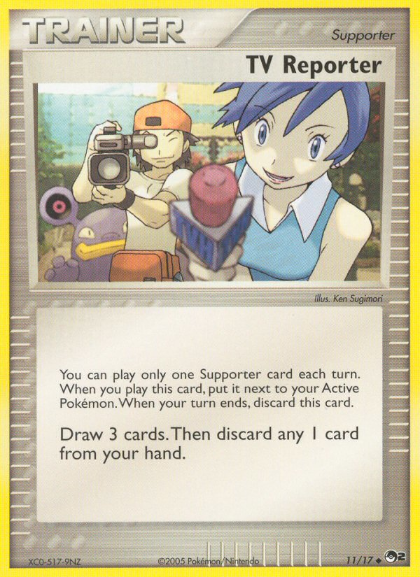 TV Reporter (Trainer: Supporter) (11/17) - POP Series 2 Pokémon Card