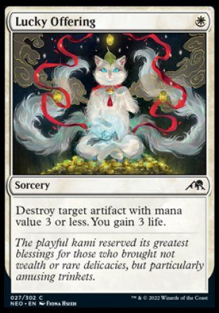 Lucky Offering (Kamigawa: Neon Dynasty) Trading Card