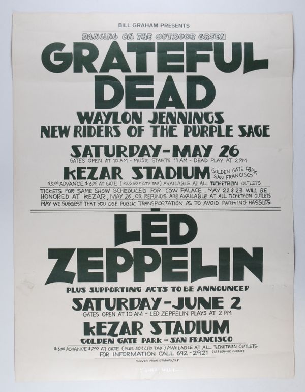 Grateful Dead & Led Zeppelin Kezar Stadium 1973