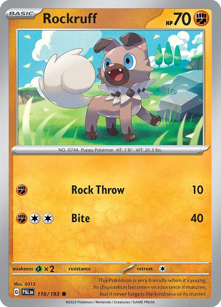 Rockruff (116/193) - Paldea Evolved Pokémon Card