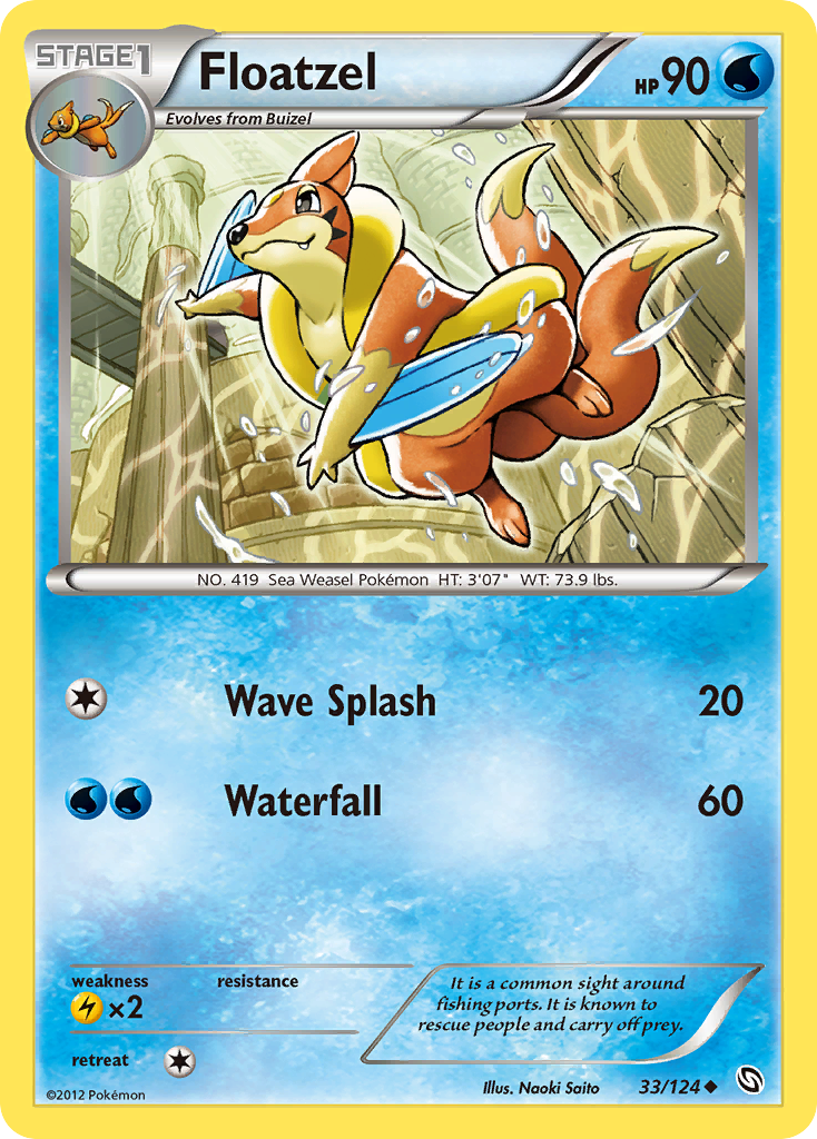 Floatzel (33/124) - Dragons Exalted Pokémon Card