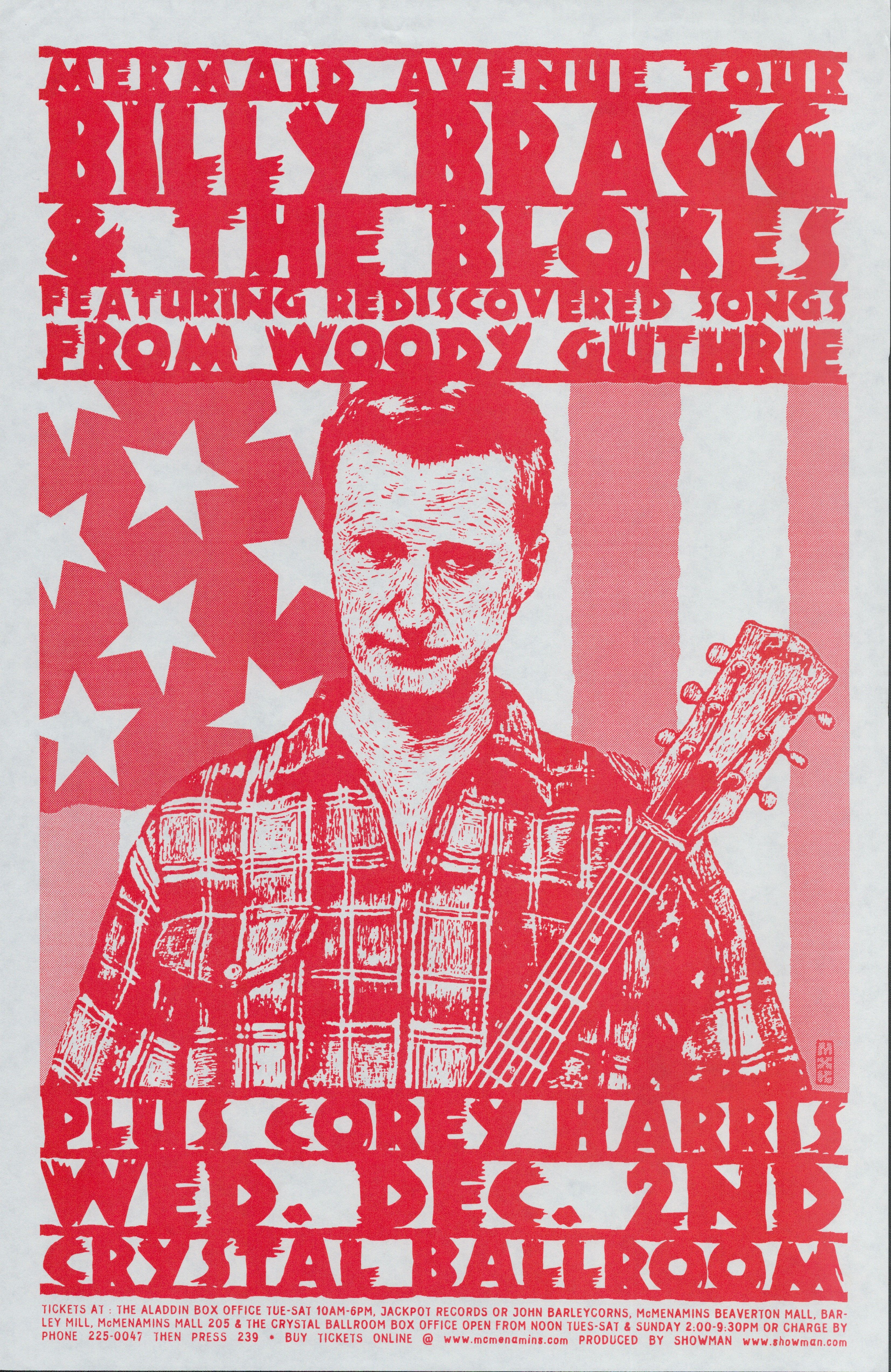 MXP-225.2 Billy Bragg Crystal Ballroom 1998 Concert Poster