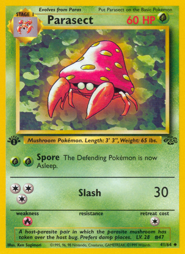 Parasect (41/64) - Jungle (1st Edition) Pokémon Card