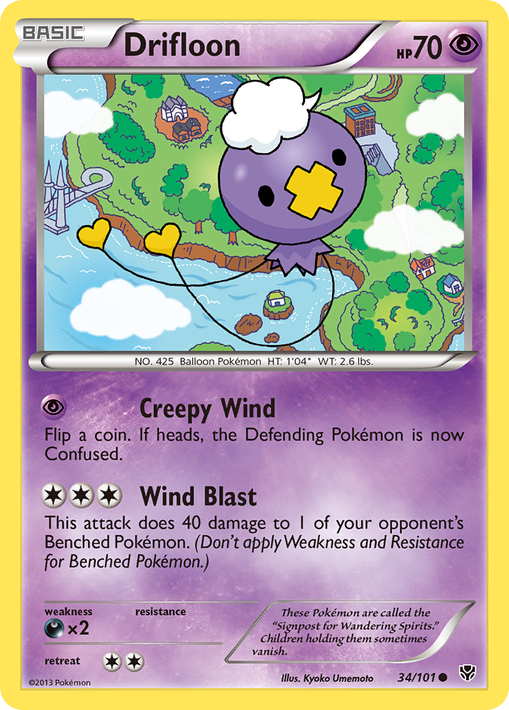 Drifloon (34/101) - Plasma Blast Pokémon Card