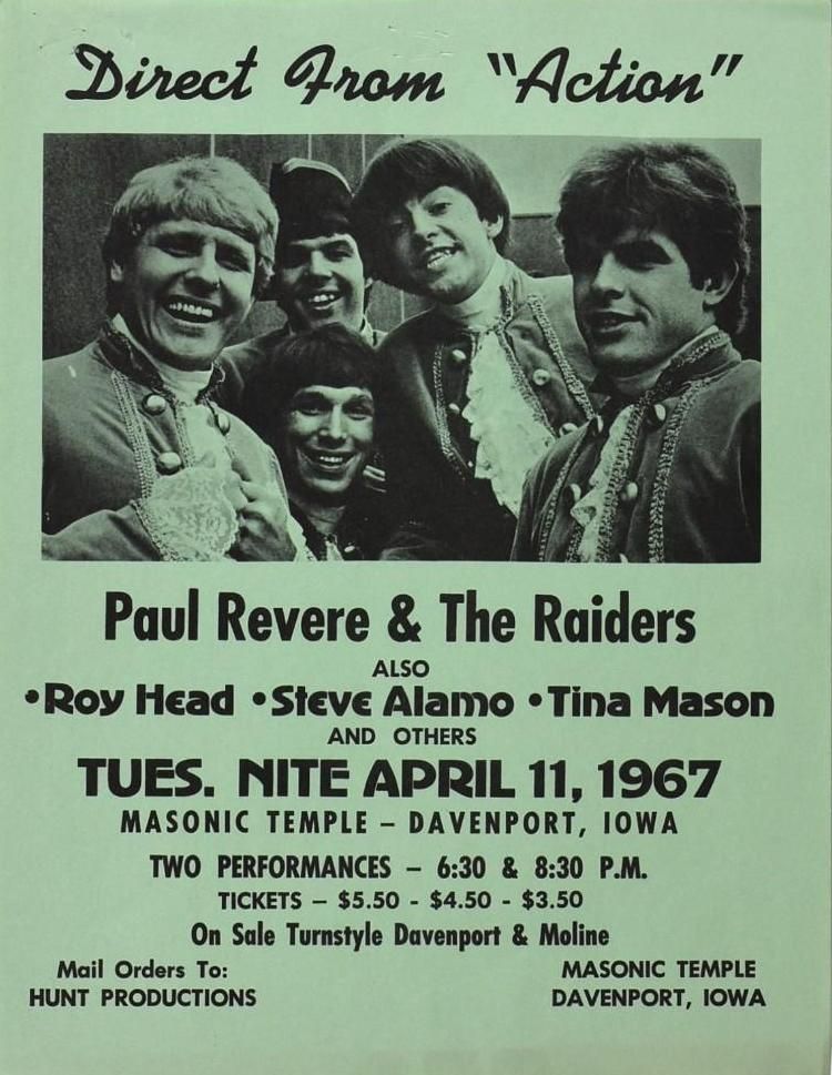 Paul Revere & The Raiders 1965 Concert Poster Upon the Release of, Lot  #89752