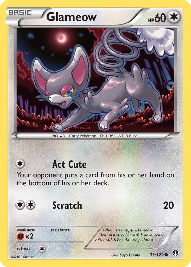 Glameow (93/122) - BREAKpoint Pokémon Card