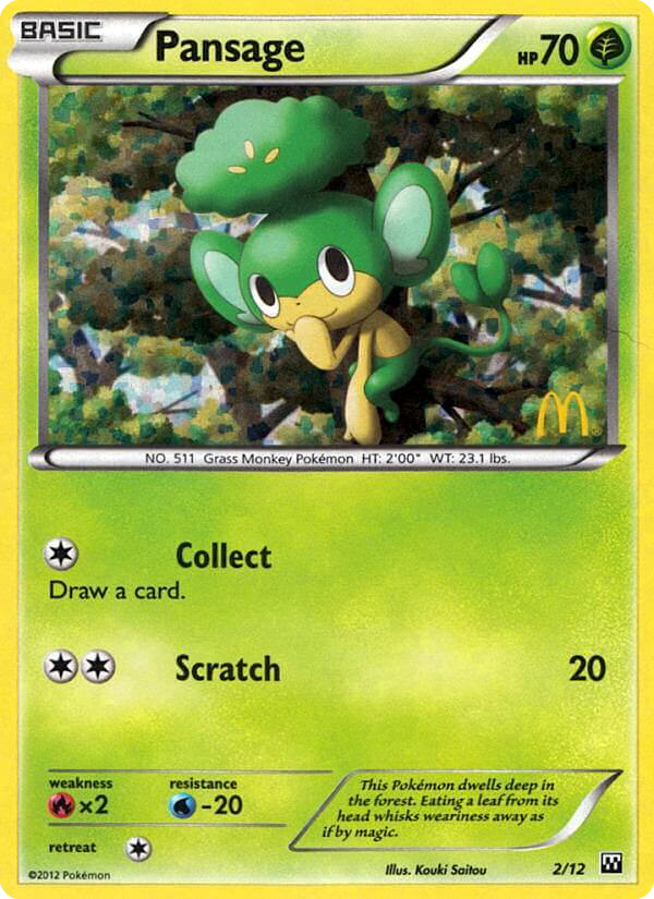 Pansage (2/12) - McDonald's Collection 2012 Pokémon Card