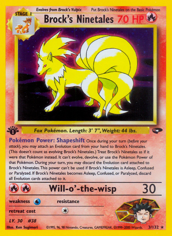 Brock's Ninetales (3/132) - Gym Challenge (1st Edition) Pokémon Card