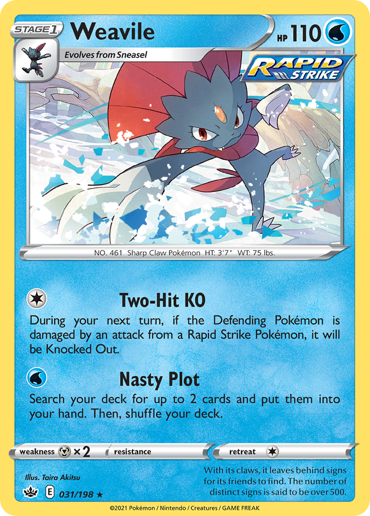 Weavile (31/198) - Chilling Reign Pokémon Card