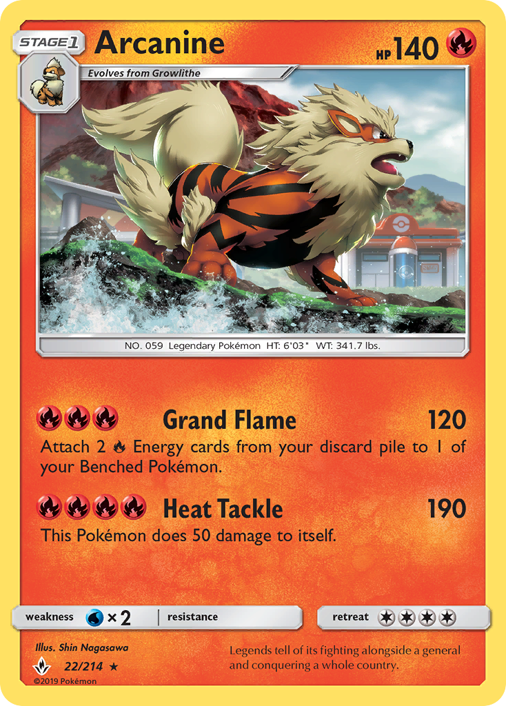 Arcanine (22/214) - Unbroken Bonds Pokémon Card