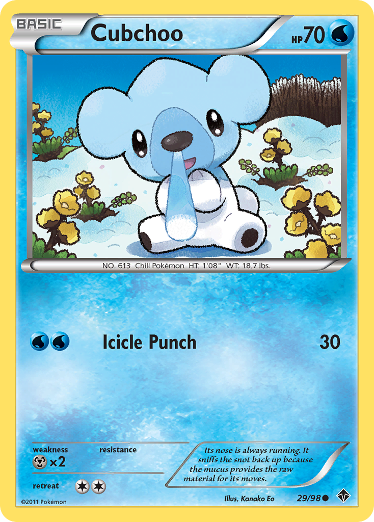 Cubchoo (29/98) - Emerging Powers Pokémon Card