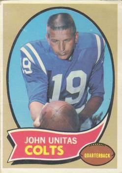 John Unitas 1970 Topps #180 Sports Card