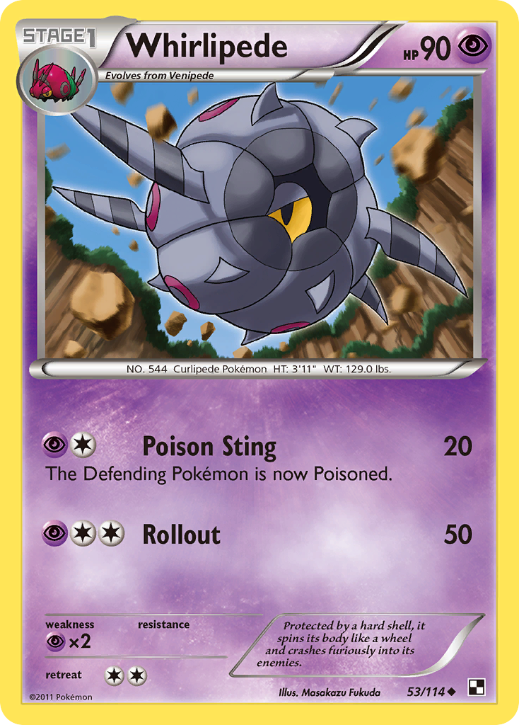 Whirlipede (53/114) - Black & White Pokémon Card