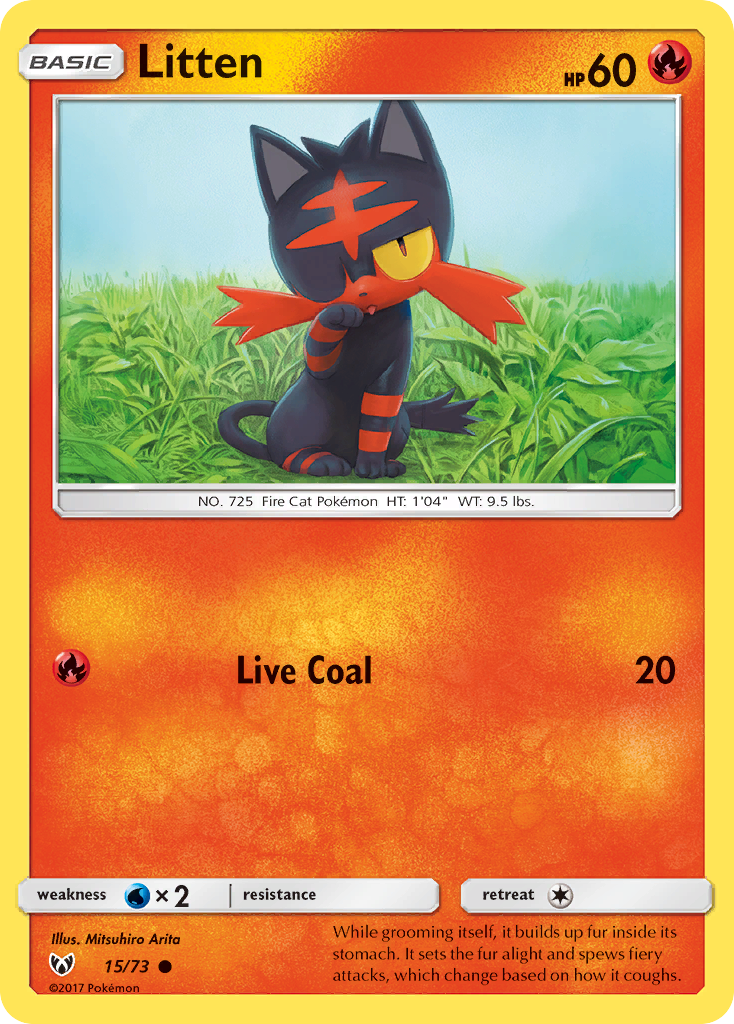 Litten (15/73) - Shining Legends Pokémon Card