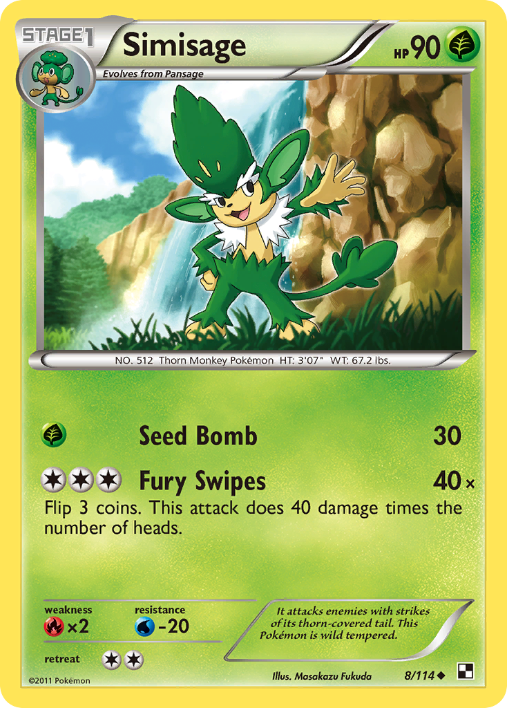 Simisage (8/114) - Black & White Pokémon Card