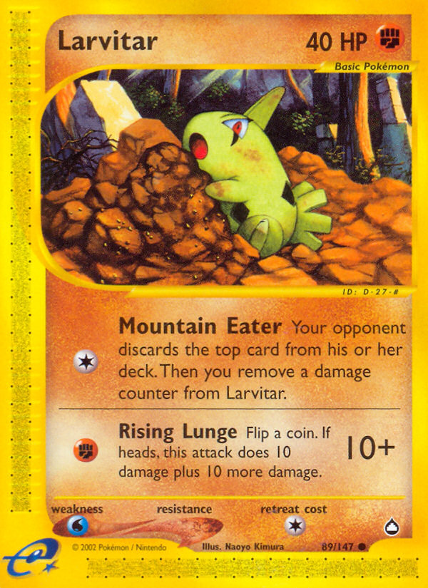 Larvitar (89/147) - Aquapolis Pokémon Card