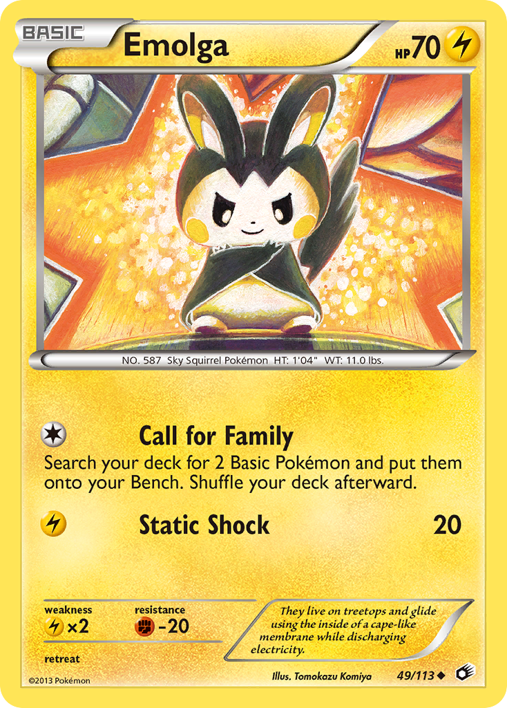 Emolga (49/113) - Legendary Treasures Pokémon Card