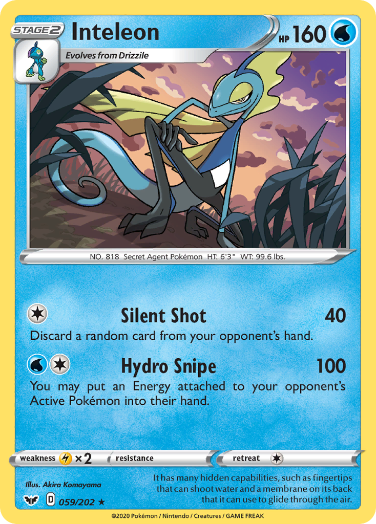 Inteleon (59/202) - Sword & Shield Pokémon Card