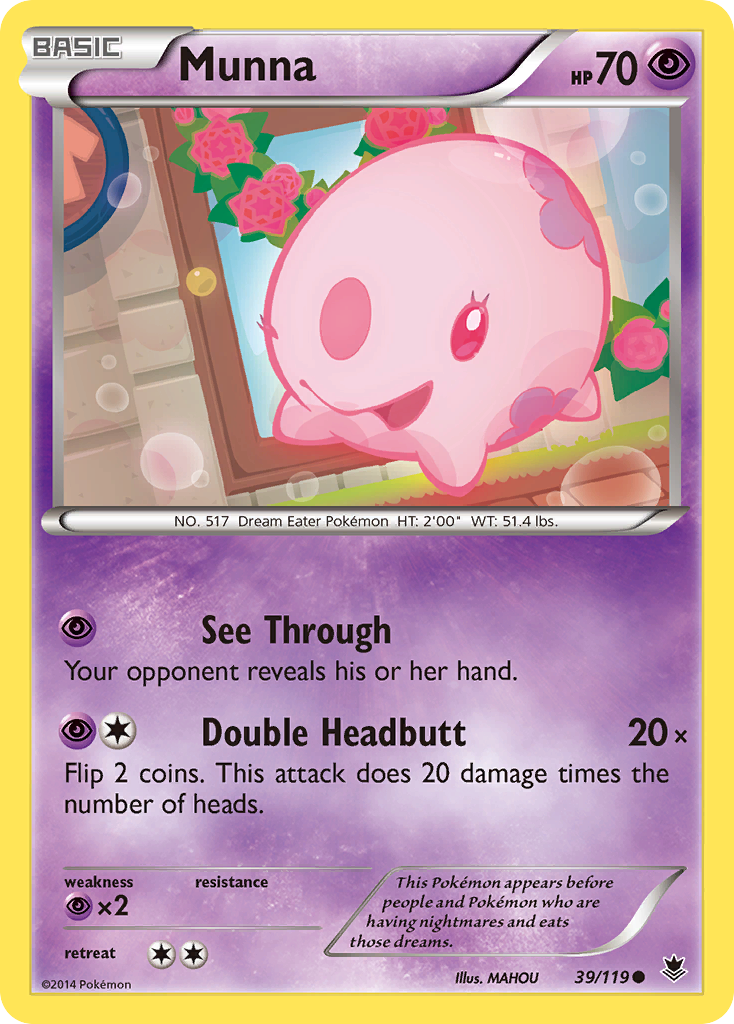 Munna (39/119) - Phantom Forces Pokémon Card