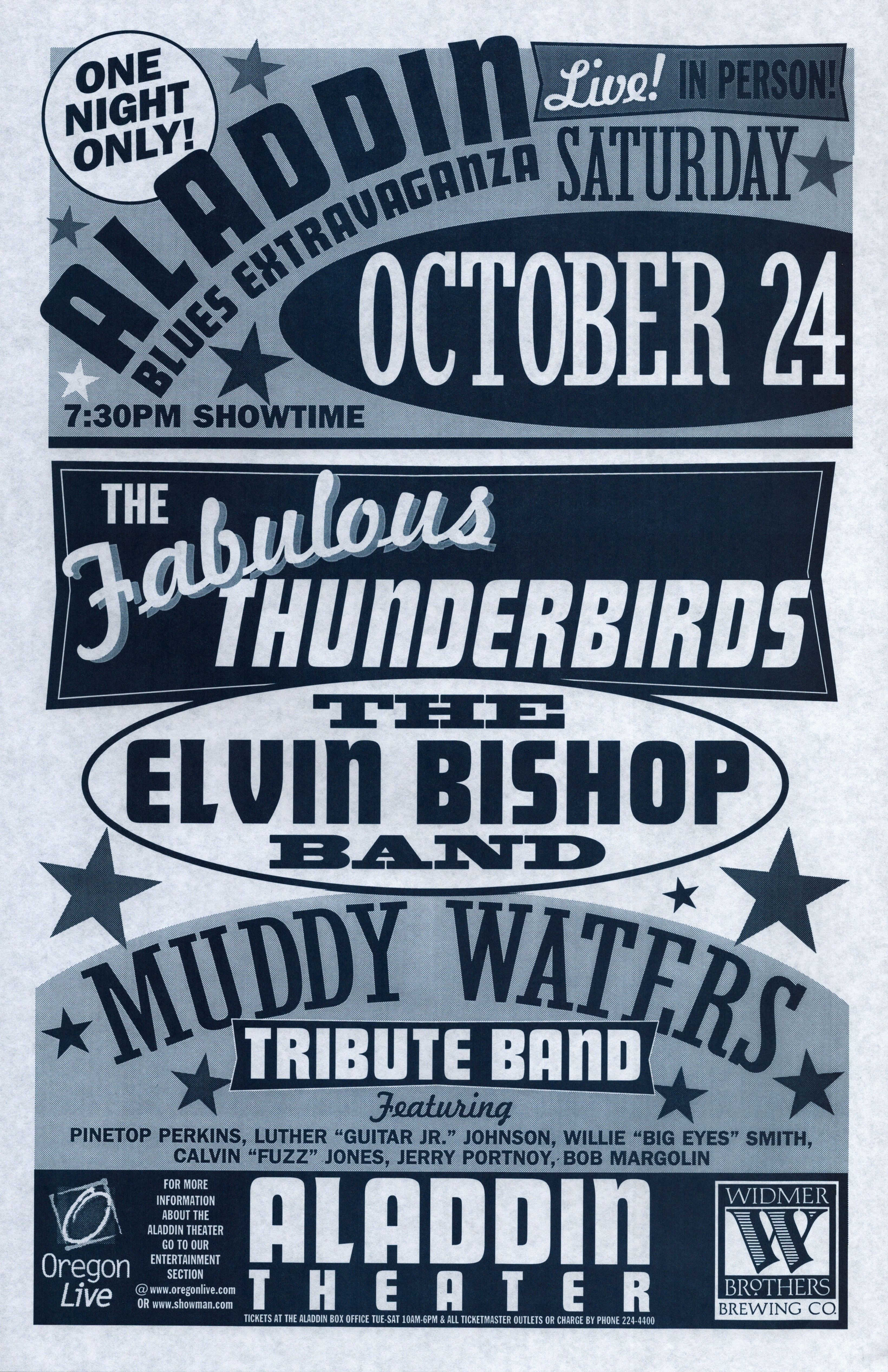 MXP-168.3 Fabulous Thunderbirds Aladdin Theater 1987 Concert Poster