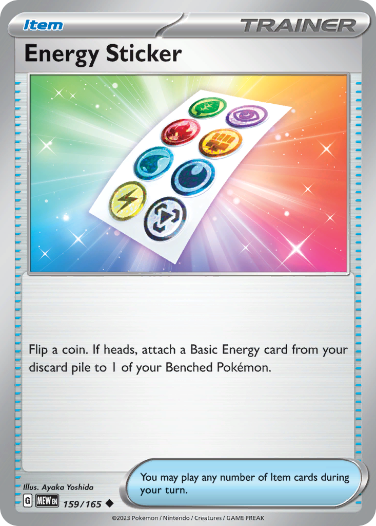 Energy Sticker (Trainer: Item) (159/165) - 151 Pokémon Card