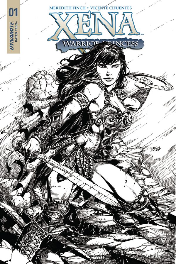 Xena: Warrior Princess  #1 (Cover E 25 Copy Finch B&w Cover)