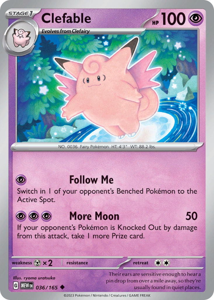 Clefable (36/165) - 151 Pokémon Card