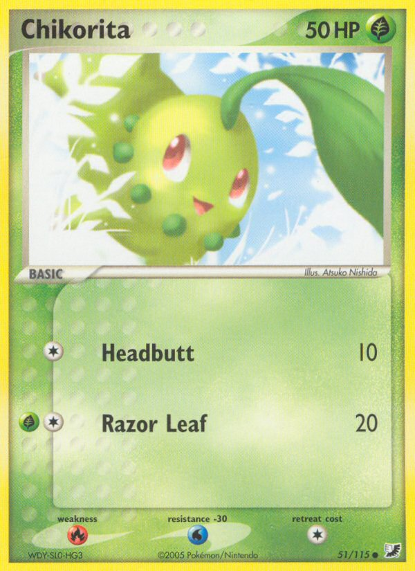 Chikorita (51/115) - Unseen Forces Pokémon Card