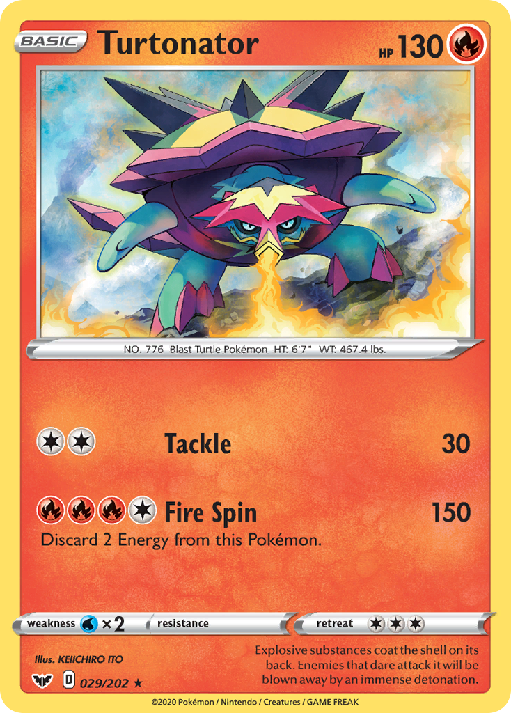 Turtonator (29/202) - Sword & Shield Pokémon Card