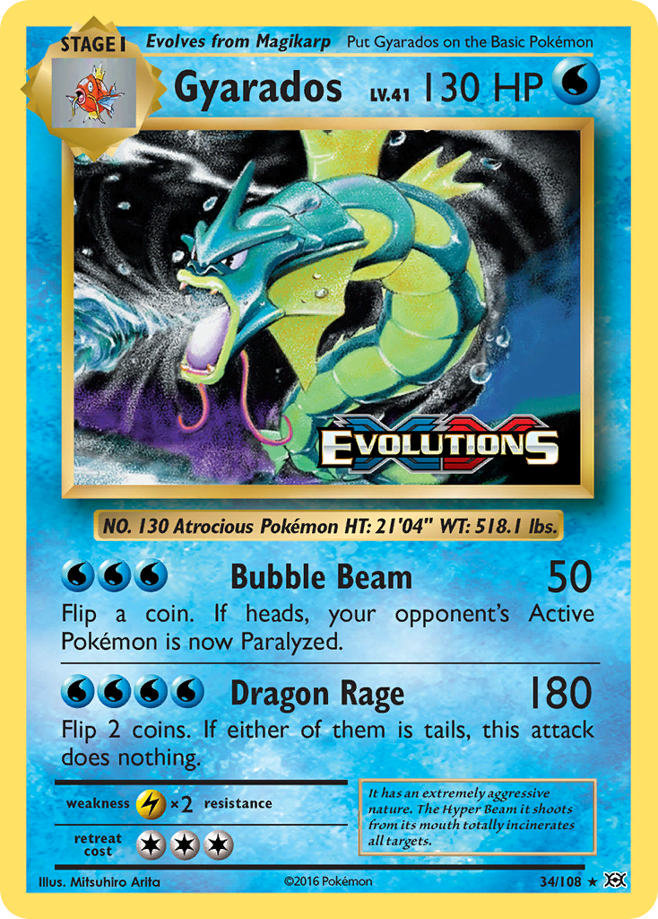 Gyarados (34/108) - Evolutions Pokémon Card