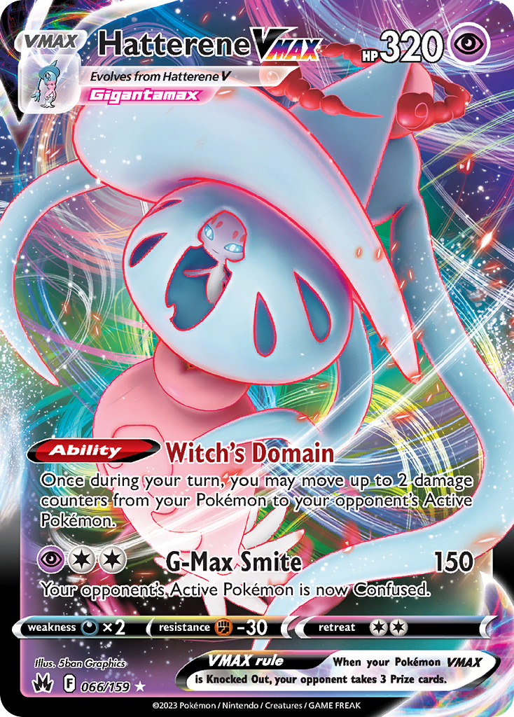 Hatterene VMAX (66/159) - Crown Zenith Pokémon Card