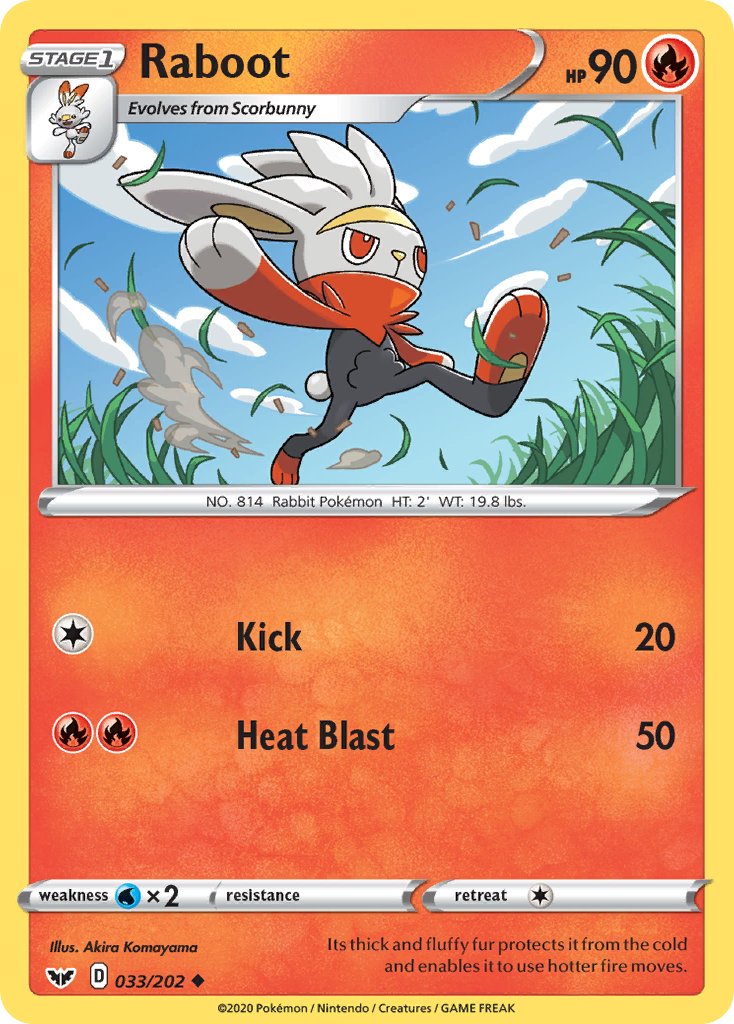 Raboot (33/202) - Sword & Shield Pokémon Card