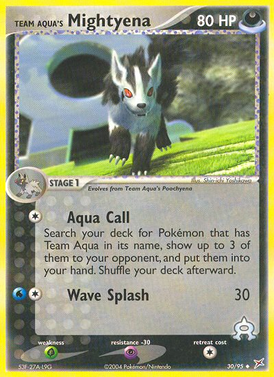 Team Aqua's Mightyena (30/95) - Team Magma vs Team Aqua Pokémon Card