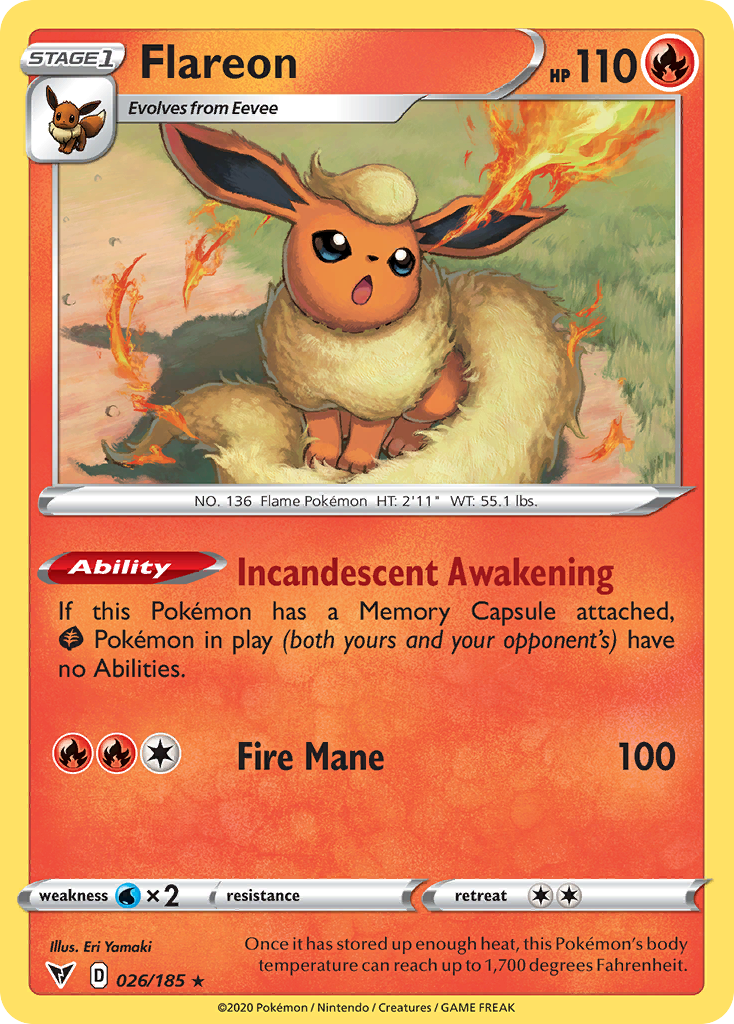 Flareon (26/185) - Vivid Voltage Pokémon Card