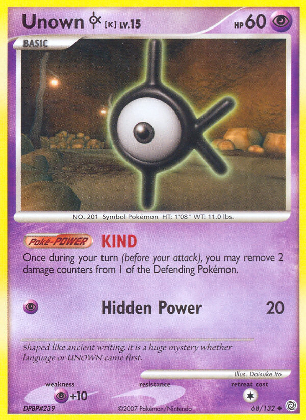 Unown [K] (68/132) - Secret Wonders Pokémon Card