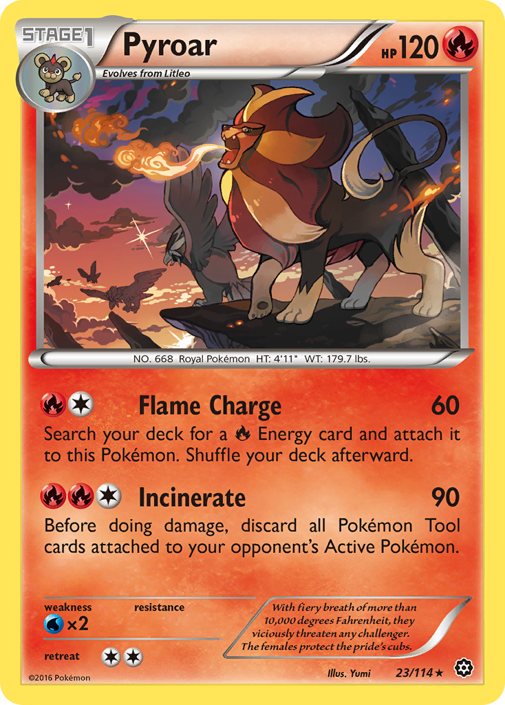 Pyroar (23/114) - Steam Siege Pokémon Card