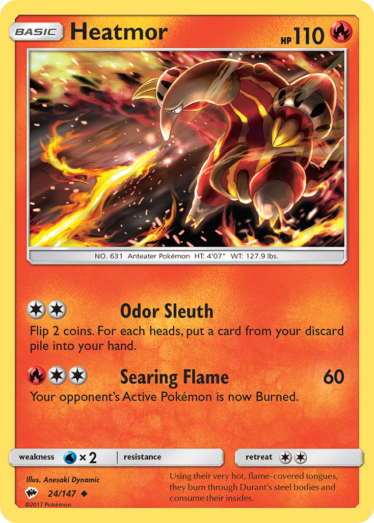 Heatmor (24/147) - Burning Shadows Pokémon Card