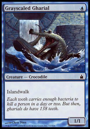 Grayscaled Gharial (Ravnica: City of Guilds) Trading Card