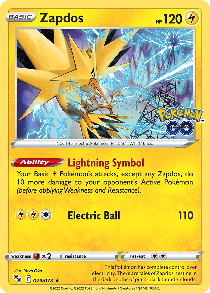 Zapdos (29/78) - Pokémon GO Pokémon Card