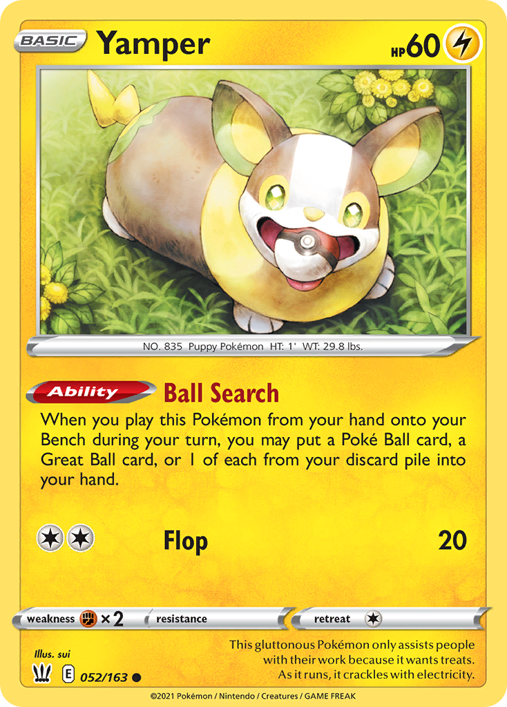 Yamper (52/163) - Battle Styles Pokémon Card